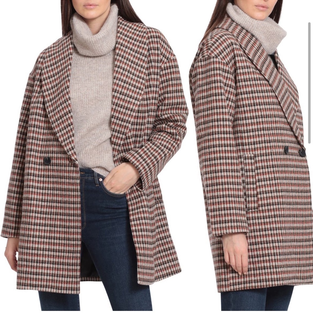 NWT Avec Les Filles Plaid Coat